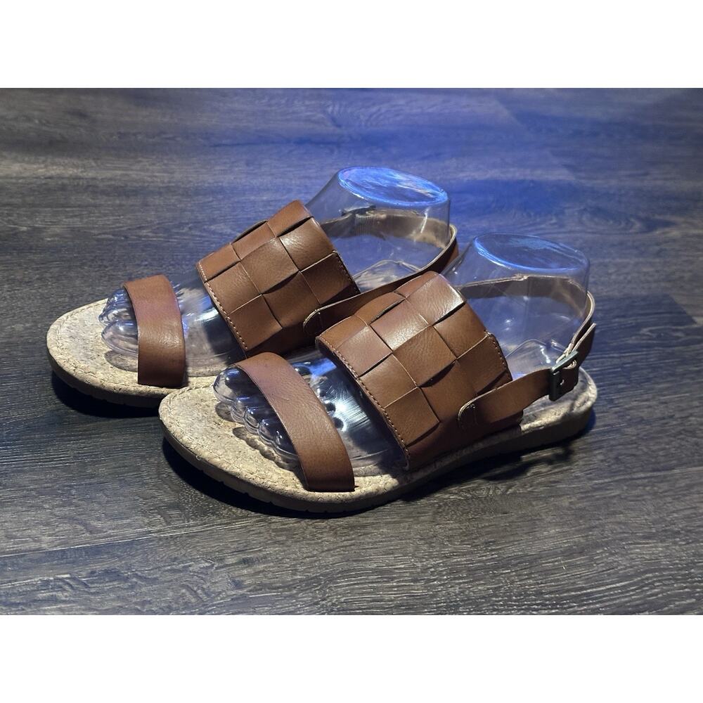 Korks Brown Woven Size 8M Shana Sandals Women's Flat